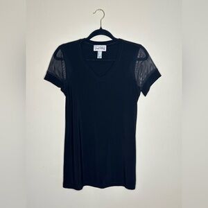 Joseph Ribkoff size 6 tee with mesh sleeve